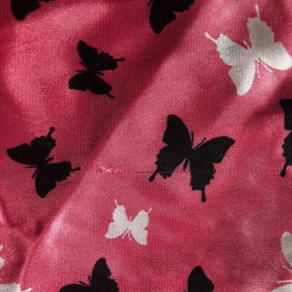 pink ruffled satin butterfly tank top - Picture 8 of 8